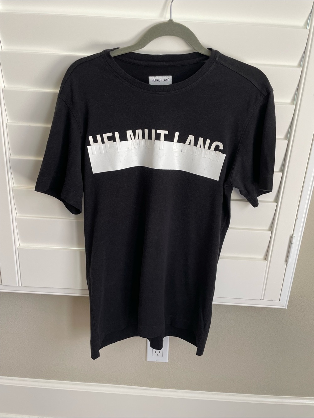 Helmut Lang Logo Bar Short Sleeve T-Shirt Black small